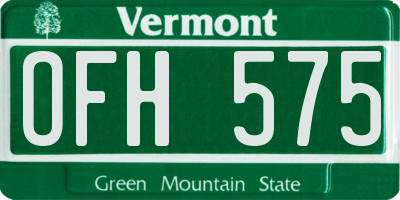 VT license plate OFH575
