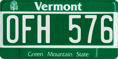 VT license plate OFH576