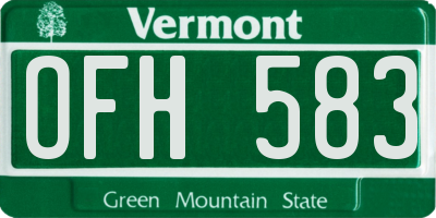 VT license plate OFH583