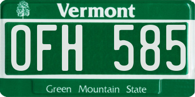 VT license plate OFH585
