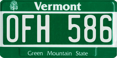 VT license plate OFH586