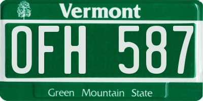 VT license plate OFH587