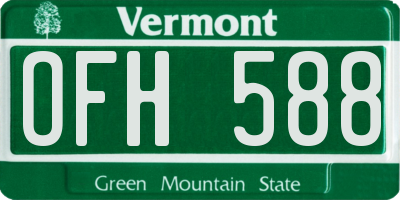 VT license plate OFH588