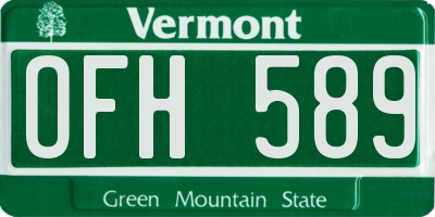 VT license plate OFH589