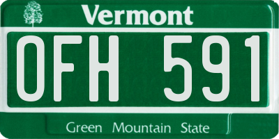 VT license plate OFH591