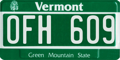 VT license plate OFH609