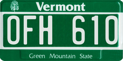 VT license plate OFH610