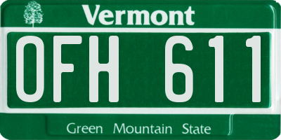 VT license plate OFH611