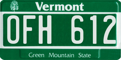 VT license plate OFH612