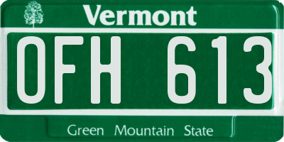 VT license plate OFH613