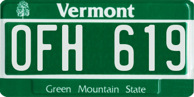 VT license plate OFH619