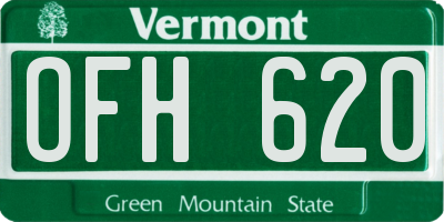 VT license plate OFH620