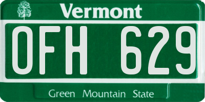 VT license plate OFH629