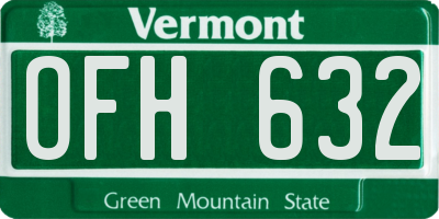 VT license plate OFH632