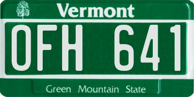 VT license plate OFH641