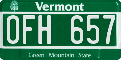 VT license plate OFH657