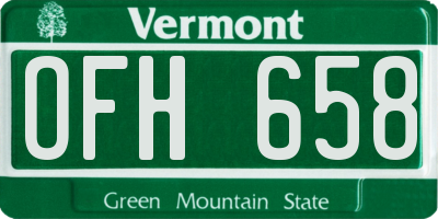 VT license plate OFH658