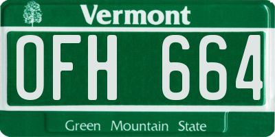 VT license plate OFH664