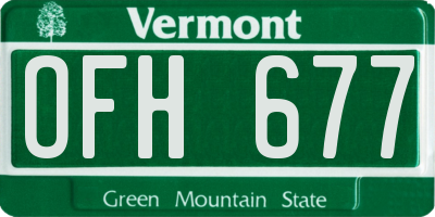 VT license plate OFH677