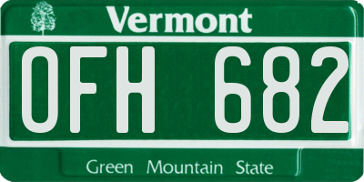 VT license plate OFH682