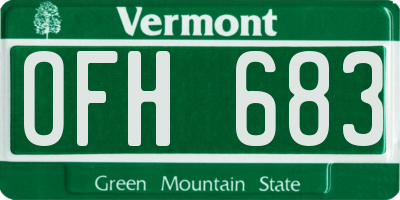 VT license plate OFH683