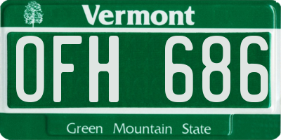 VT license plate OFH686