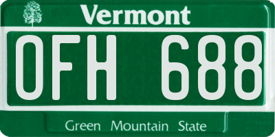 VT license plate OFH688