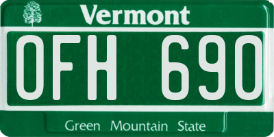 VT license plate OFH690