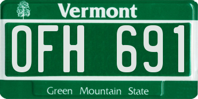 VT license plate OFH691