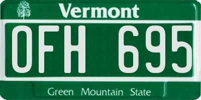 VT license plate OFH695