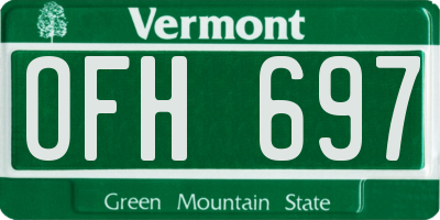 VT license plate OFH697