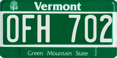 VT license plate OFH702