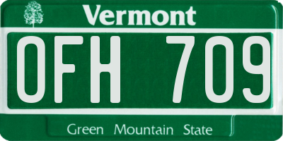 VT license plate OFH709
