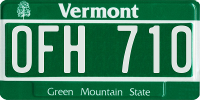 VT license plate OFH710