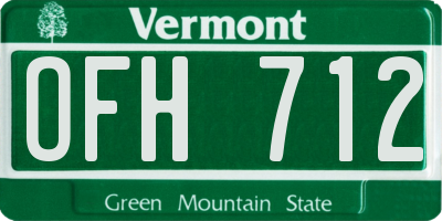 VT license plate OFH712