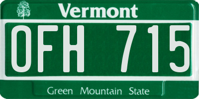 VT license plate OFH715