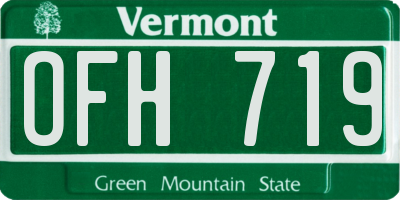 VT license plate OFH719