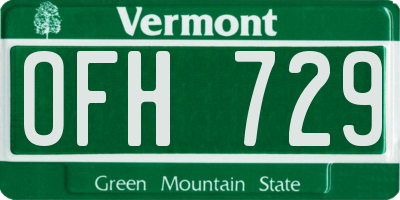 VT license plate OFH729