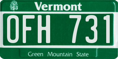 VT license plate OFH731