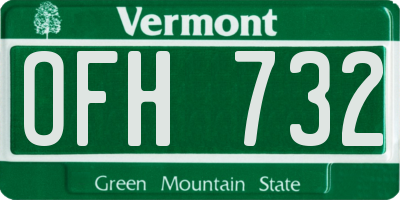 VT license plate OFH732