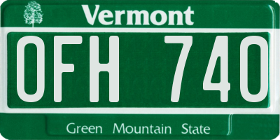 VT license plate OFH740
