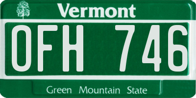VT license plate OFH746