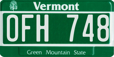 VT license plate OFH748