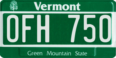 VT license plate OFH750