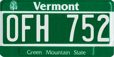 VT license plate OFH752