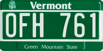 VT license plate OFH761