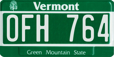 VT license plate OFH764