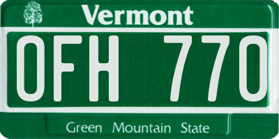 VT license plate OFH770