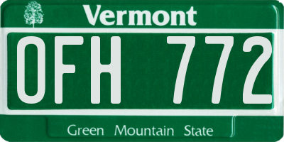 VT license plate OFH772