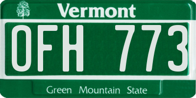 VT license plate OFH773